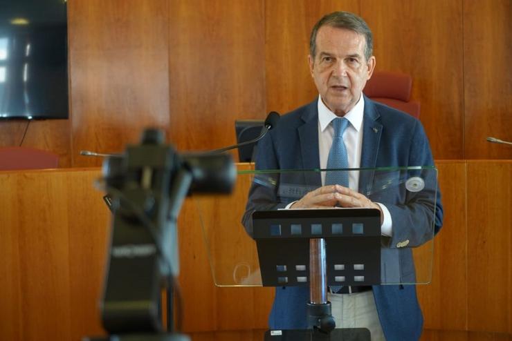 O alcalde de Vigo, Abel Caballero, durante a rolda de prensa. CONCELLO DE VIGO / Europa Press