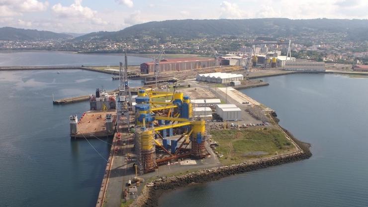 Estruturas flotantes nas instalacións de Navantia Fene.. NAVANTIA / Europa Press