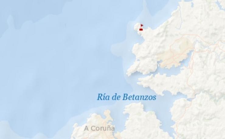 Zona de busqueda dun pescador desaparecido en Covas, en Ferrol.. SALVAMENTO MARÍTIMO / Europa Press