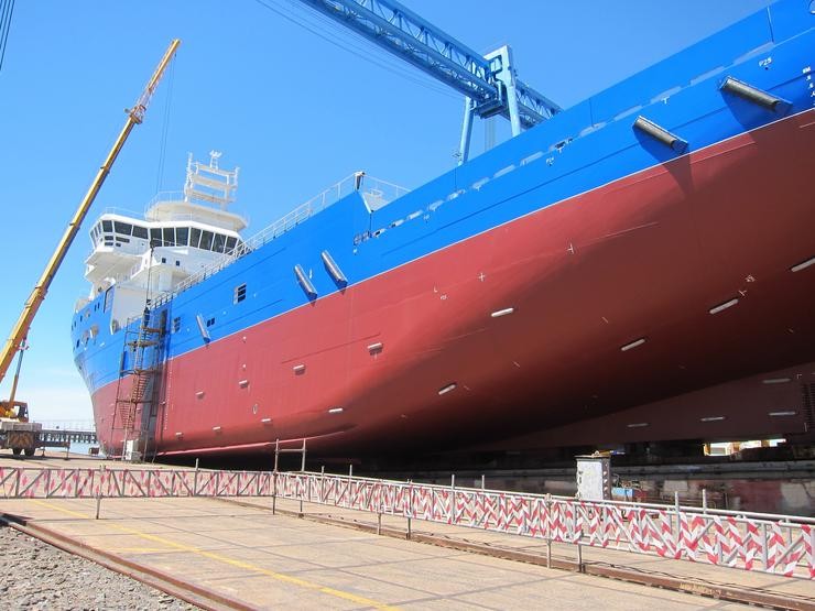 Barco 'Oceanix III' nos estaleiros de Cotnsa.. EUROPA PRESS - Arquivo 