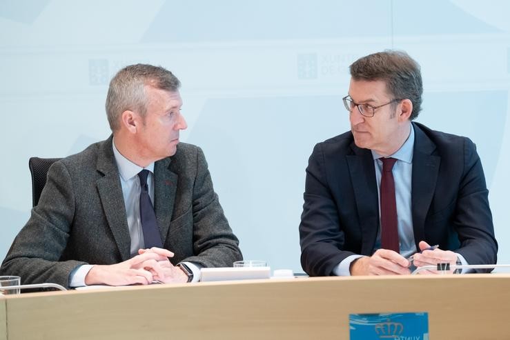 Feijóo e Rueda, na reunión do Consello da Xunta. XUNTA - Arquivo / Europa Press