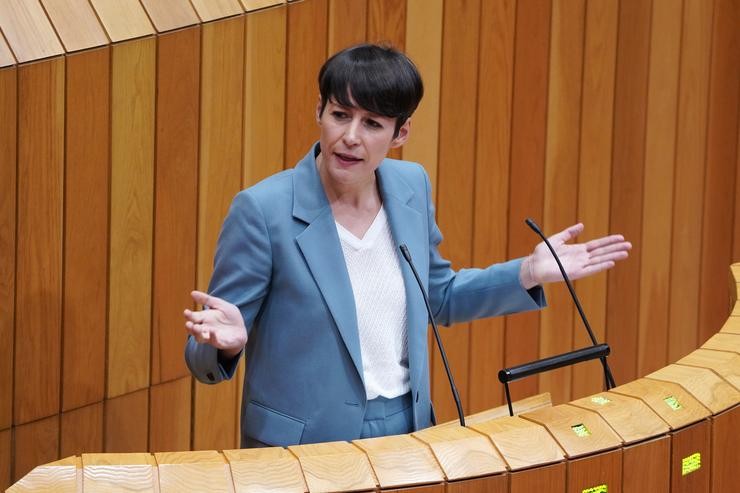 A portavoz do BNG, Ana Pontón, durante o debate do Estado da Autonomía de Galicia, no Parlamento galego, a 13 de outubro de 2021, en Santiago de Compostela. Álvaro Ballesteros - Europa Press 