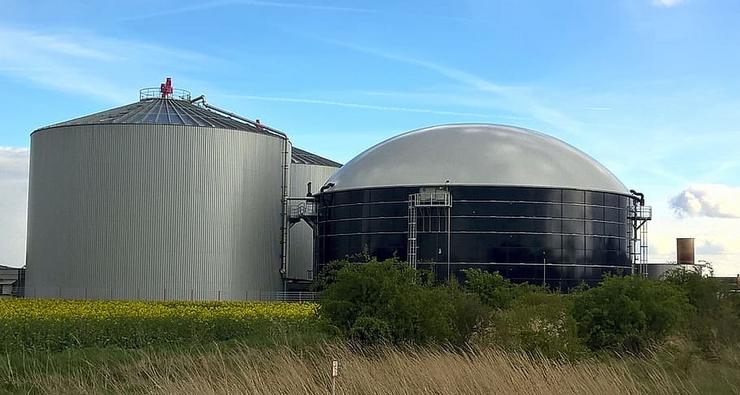 Unha planta de biogás.
