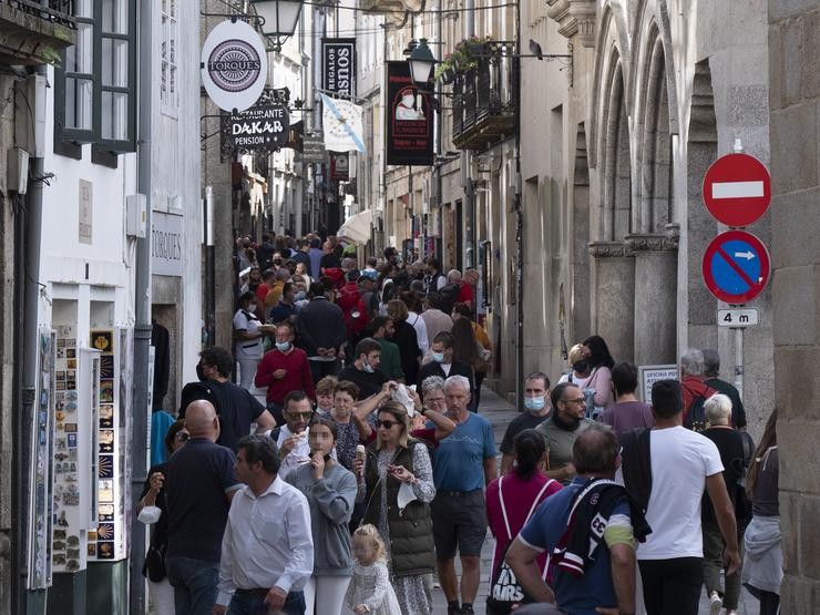 Transeúntes en Santiago de Compostela 