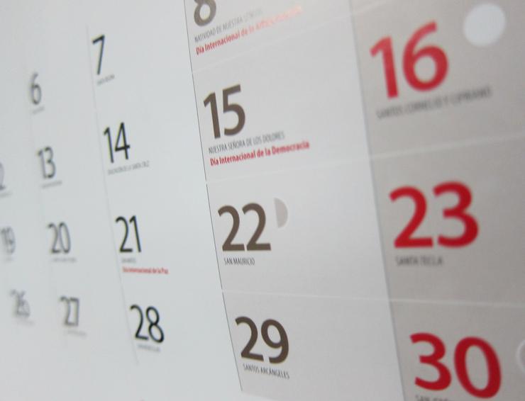 Arquivo - Calendario. EUROPA PRESS - Arquivo