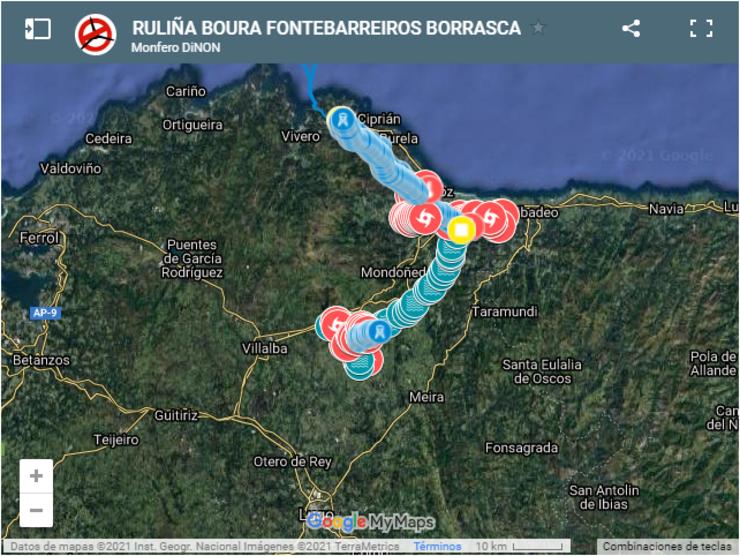 Un dos mapas eólicos elaborados por Monfero di Non