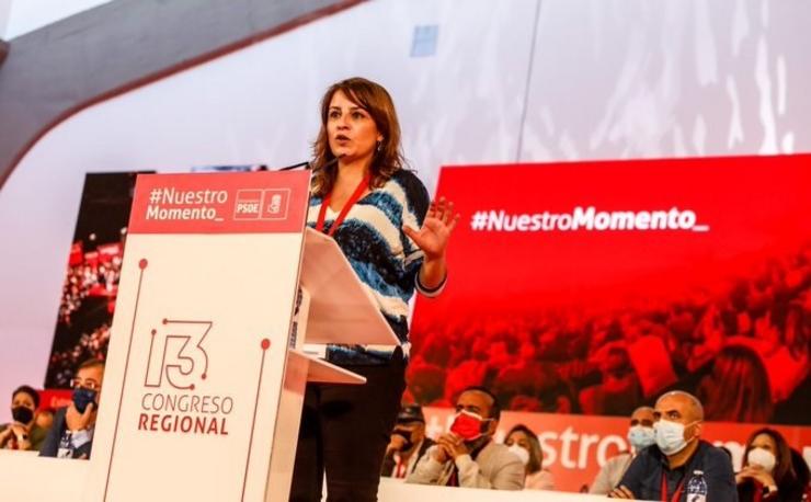Adriana Lastra, no Congreso Rexional do PSOE de Estremadura.. PSOE