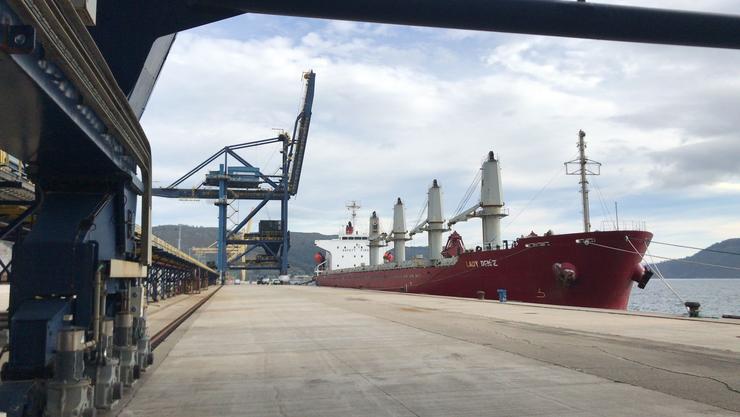 Atraca en Ferrol un buque con 20.000 toneladas de carbón para a central térmica de Endesa nas Pontes. 