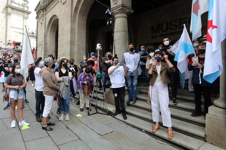 Arquivo - A portavoz nacional do BNG, Ana Pontón, durante a manifestación que convocou o partido con motivo do Día dá Patria Galega. César Arxina - Europa Press - Arquivo 