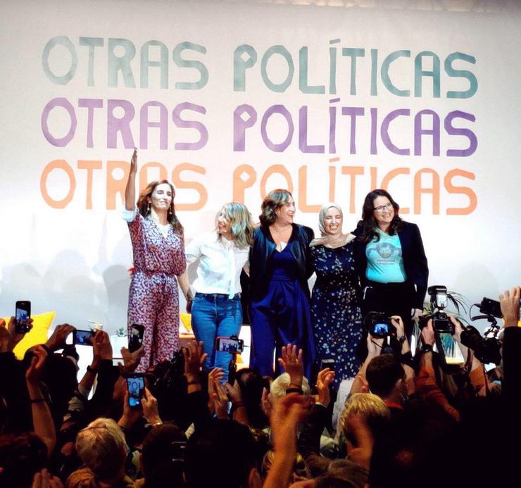 Díaz, Colau, Oltra, García y Hamed no acto celebrado en Valencia/ Fonte: Ada Colau