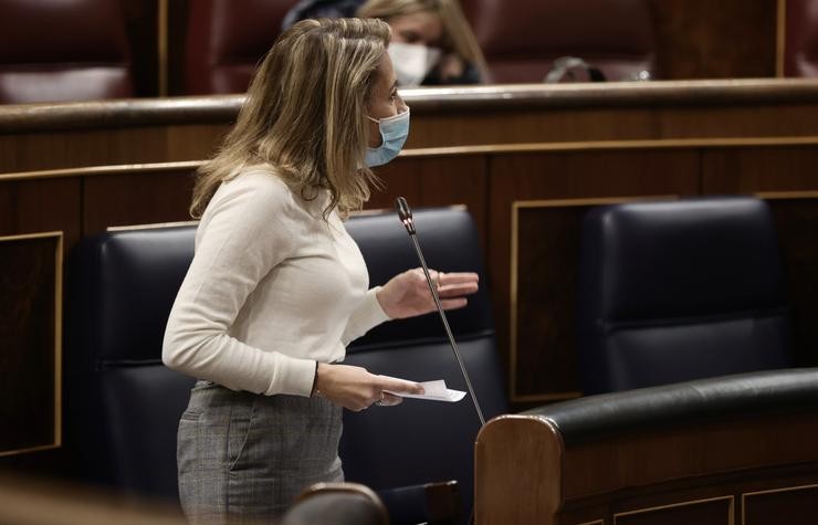 A ministra de Transportes, Mobilidade e Axenda Urbana, Raquel Sánchez, intervén nunha sesión de control no Congreso dos Deputados, a 10 de novembro de 2021, en Madrid, (España). Durante o pleno, o presidente do Goberno vai informar sobre a. Eduardo Parra - Europa Press 