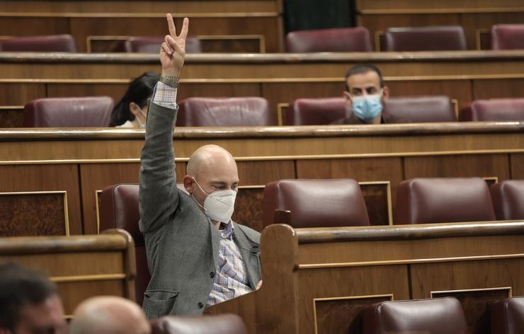 O portavoz parlamentario do BNG, Néstor Rego, durante unha votación nunha sesión plenaria do Congreso, a 30 de setembro de 2021, en Madrid / Eduardo Parra - Europa Press.