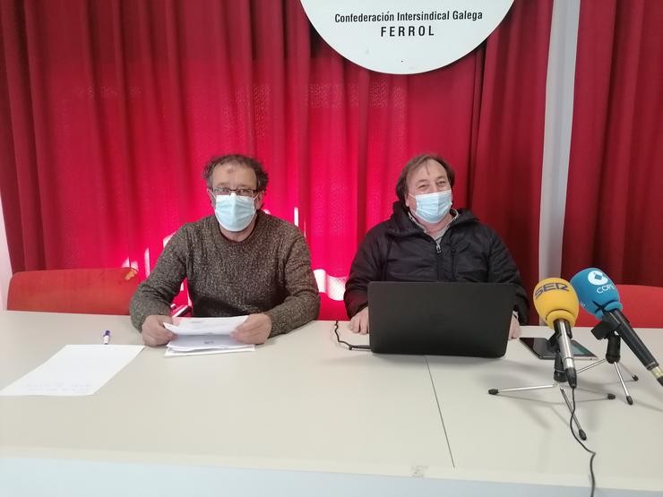 Manel Grandal e Marcelo Amado durante a rolda de prensa na sede a de CIG / Europa Press