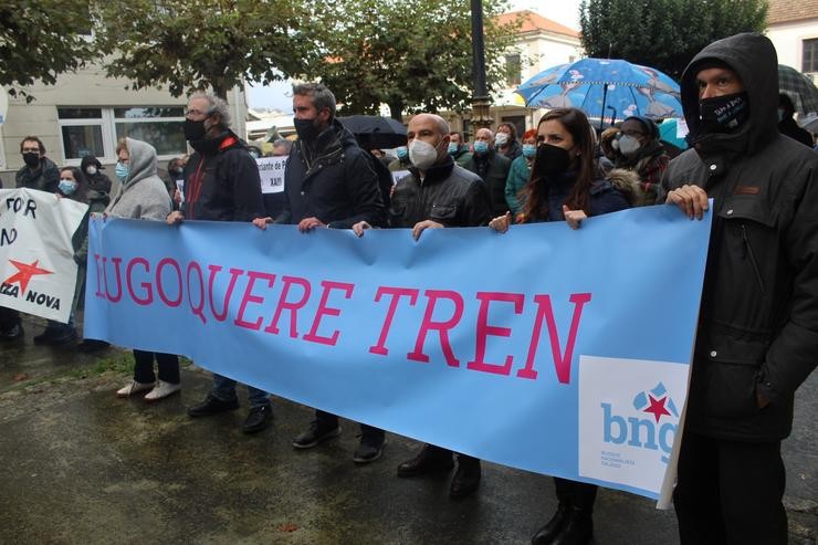 Protesta do BNG en Lugo para reclamar un tren "digno". BNG / Europa Press