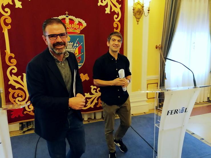 Anxo Mato e Jorge Suárez tras falar do acordo. / Europa Press