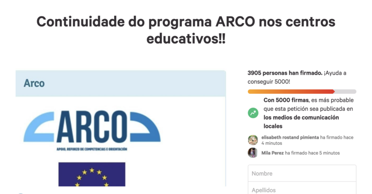 A campaña en change.org.