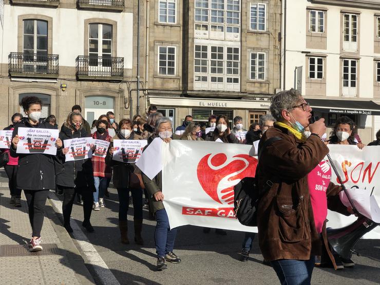 Mobilización da Plataforma SAF Galiza en Santiago de Compostela. / Europa Press