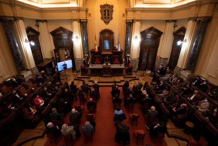 A alcaldesa da Coruña, Inés Rey, preside a recepción institucional de Nadal / Concello da Coruña.
