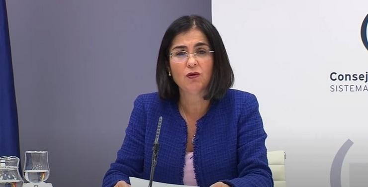 A ministra de Sanidade, Carolina Darias, comparece en rolda de prensa tras o Consello Interterritorial do Sistema Nacional de Saúde (CISNS), a 29 de decembro de 2021, en Madrid (España).. MINISTERIO DE SANIDADE / Europa Press