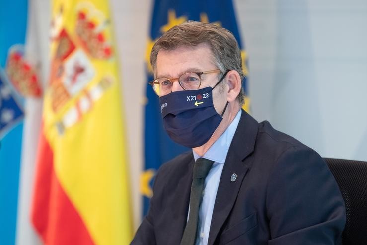 O titular do Goberno galego, Alberto Núñez Feijóo, preside a reunión do Consello este xoves. DAVID CABEZÓN @ XUNTA DE GALICIA / Europa Press