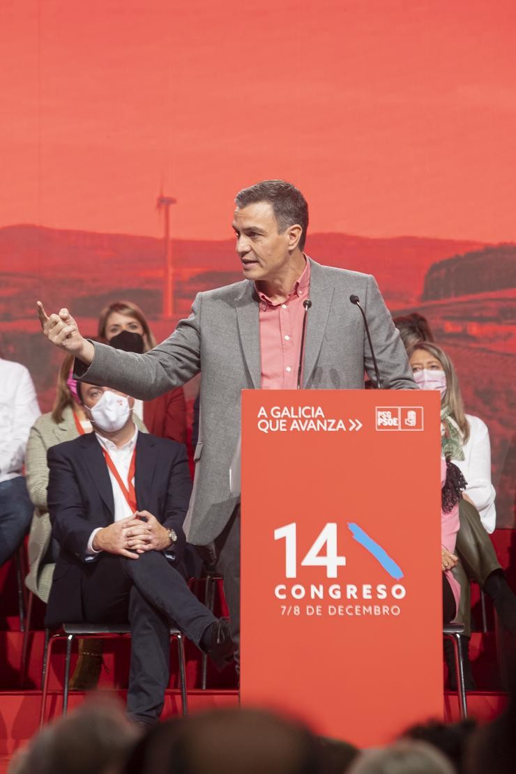 O secretario xeral do PSOE e presidente do Goberno, Pedro Sánchez, . César Arxina - Europa Press