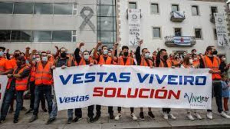 Traballadores de Vestas nunha manifestación en Viveiro / EP