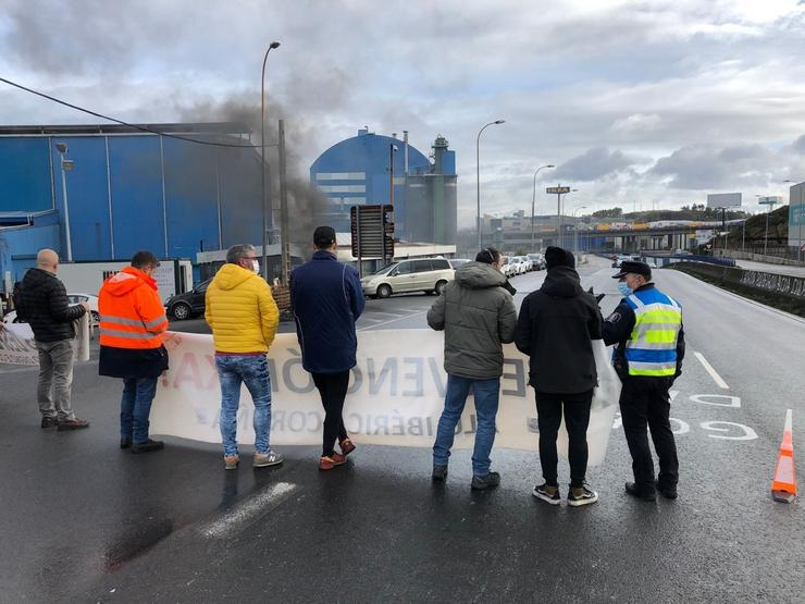 Protesta de traballadores de Alu Ibérica 