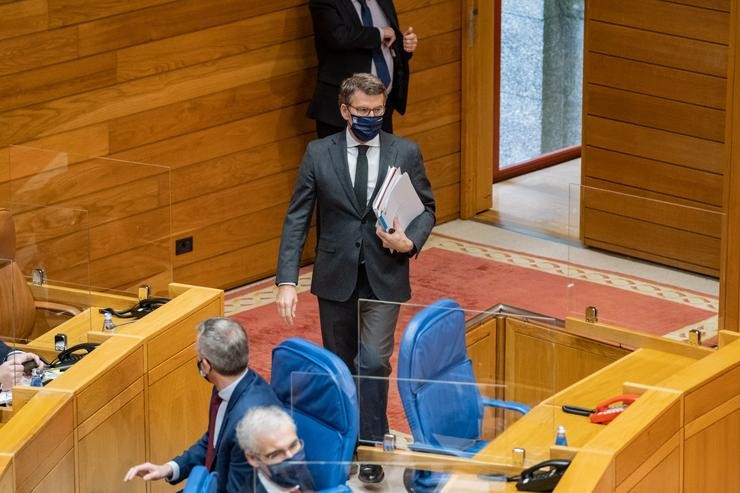 Feijóo entra no hemiciclo do Parlamento galego.. Xunta de Galicia