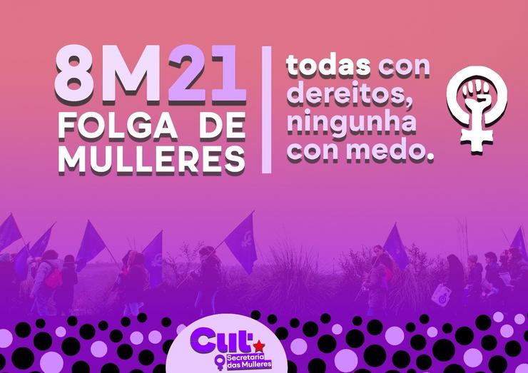 Cartel da CUT de folga o 8M. CUT