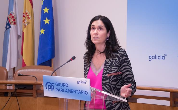 A viceportavoz parlamentaria do PPdeG Paula Prado en rolda de prensa. PPDEG / Europa Press