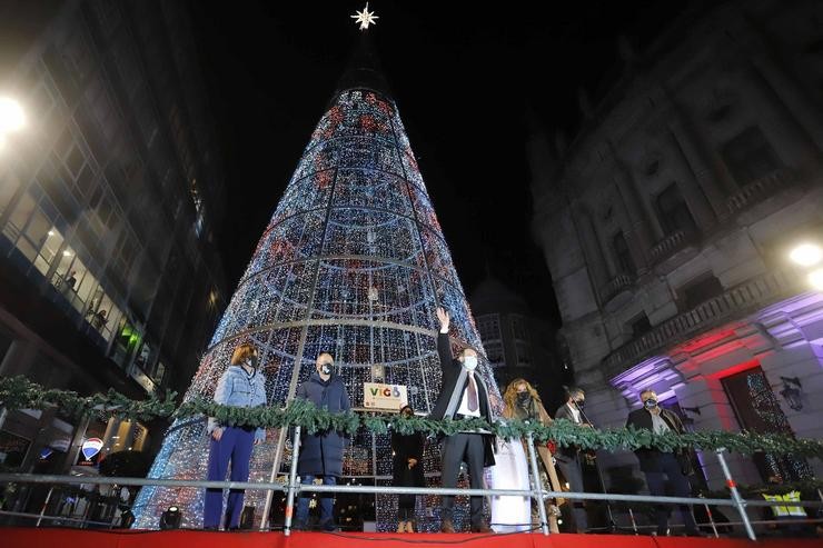 O alcalde de Vigo, Abel Caballero, durante o acto de aceso da iluminación do Nadal, en Vigo, Pontevedra, Galicia (España), a 2 de decembro de 2020. Marta Vázquez Rodríguez - Europa Press - Arquivo / Europa Press