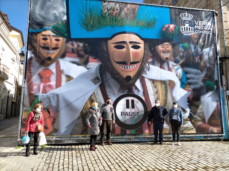 Mural 'Entroido en pause'. Foto: Prensa do Concello de Verín