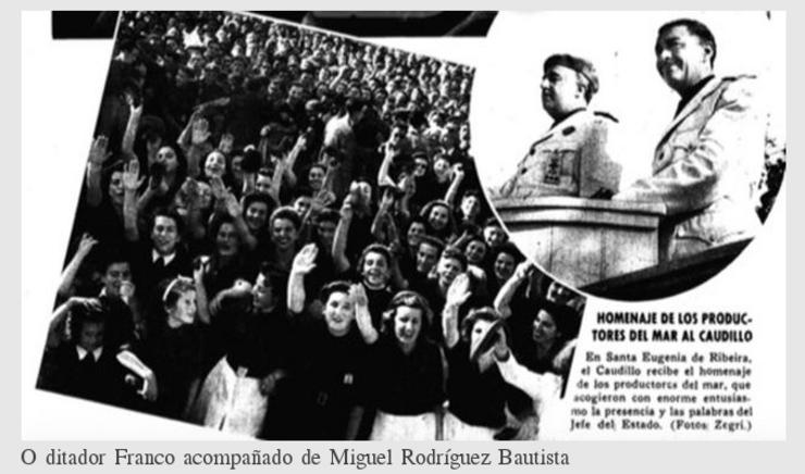O ditador Franco acompañado de Miguel Rodríguez Bautista / BNG Ribeira