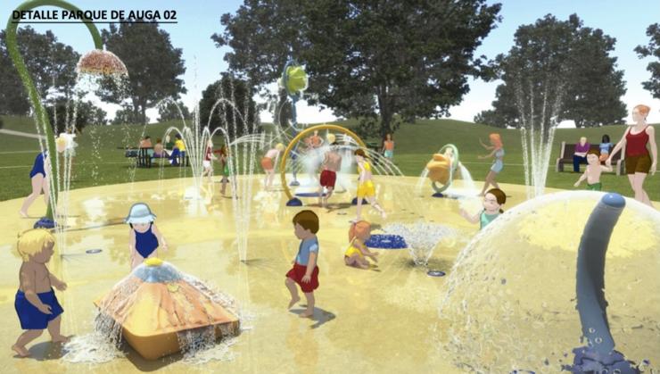 Parque infantil con xogos de auga proxectado en Pontevedra / Concello de Pontevedra