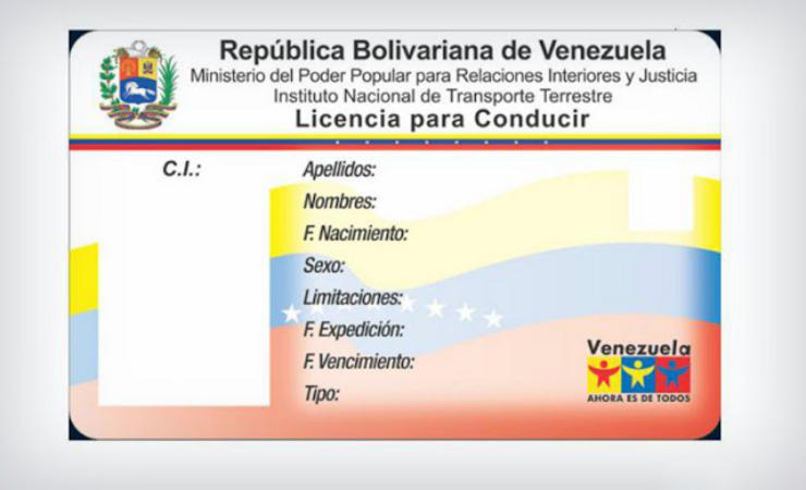 Permiso de conducir ou carné que se expide en Venezuela 