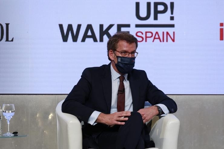 O presidente da Xunta, Alberto Núñez Feijóo, participa no foro 'Wake Up, Spain!', de 'O Español'.. XUNTA 