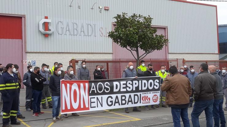 Protesta dos traballadores de Gabadi. 