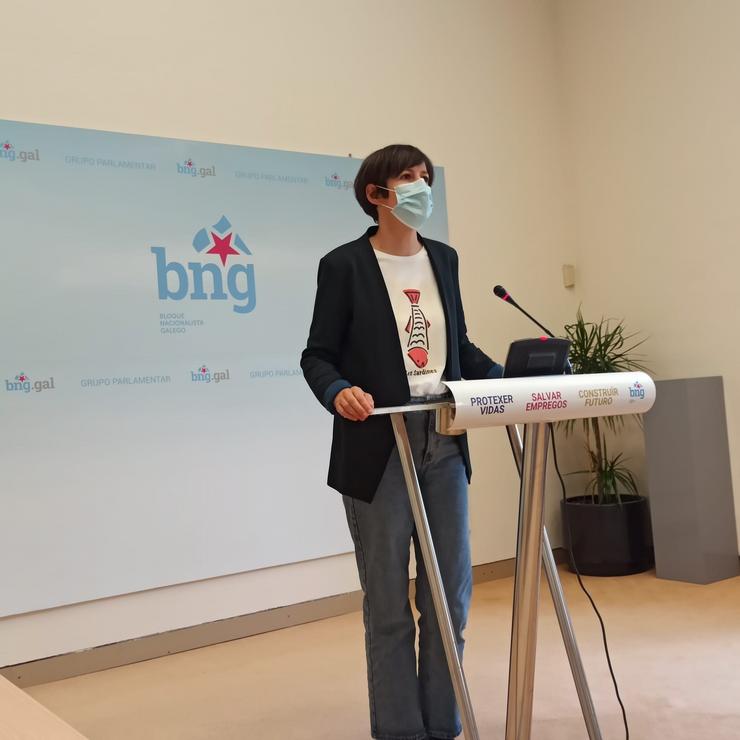 A portavoz nacional do BNG, Ana Pontón, en rolda de prensa / Europa Press