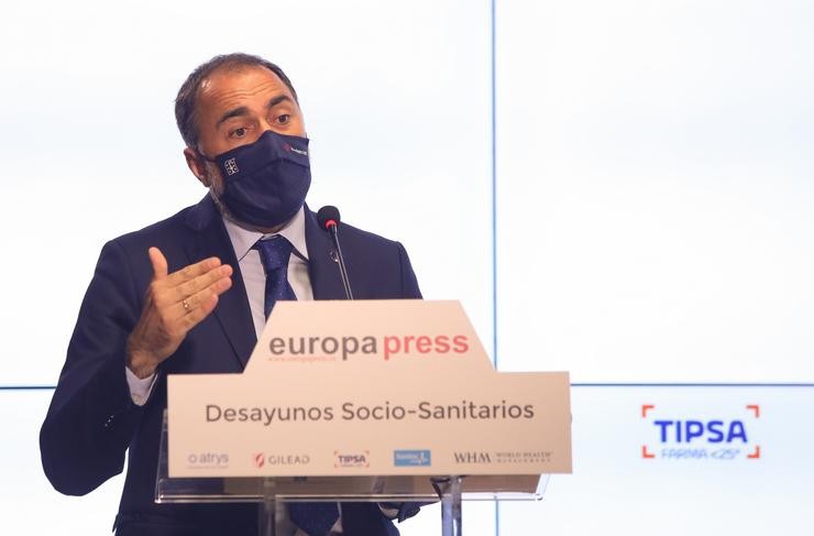 O conselleiro de Sanidade da Xunta de Galicia, Xullo García Comesaña, intervén nun Almorzo Socio-Sanitario de Europa Press,. Marta Fernández Xara - Europa Press