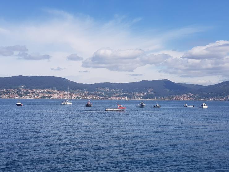 Barcos da frota artesanal galega concéntranse en Vigo 