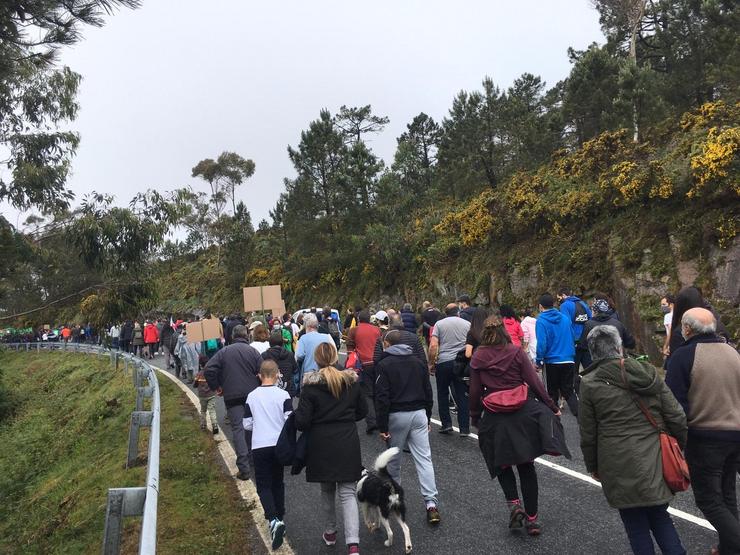 Marcha convocada polo Instituto de Estudos Miñoráns (IEM) e pola plataforma SOS Groba contra a instalación de parques eólicos en Serra da Groba (Pontevedra).. SOS GROBA / Europa Press / Europa Press