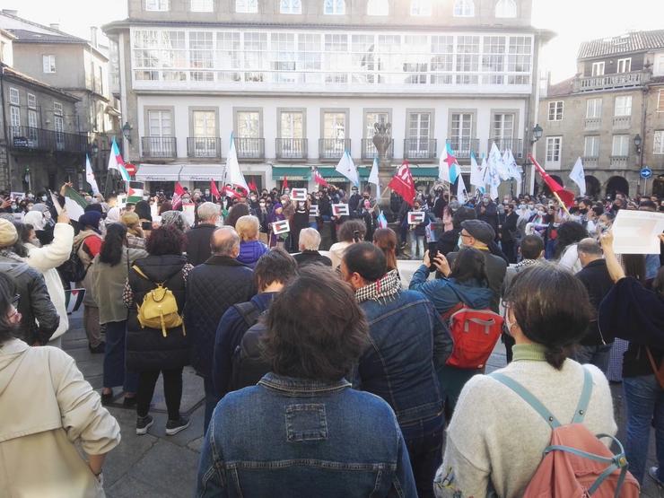 Concentración en Santiago en solidariedade con Palestina 