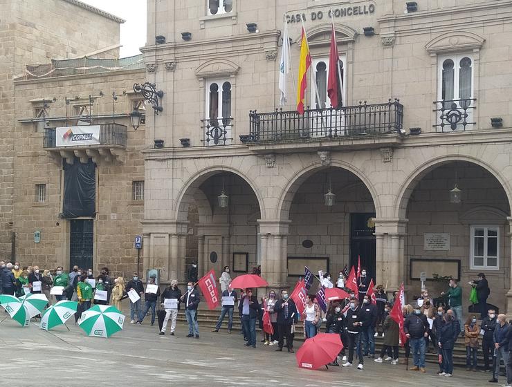 Protesta de sindicatos en Ourense contra o alcalde Jácome 