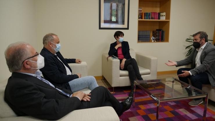 Reunión de Carlos Babío coa portavoz nacional do BNG, Ana Pontón, o deputado Luís Bará e o exalcalde de Sada Abel Soto / BNG. / Europa Press