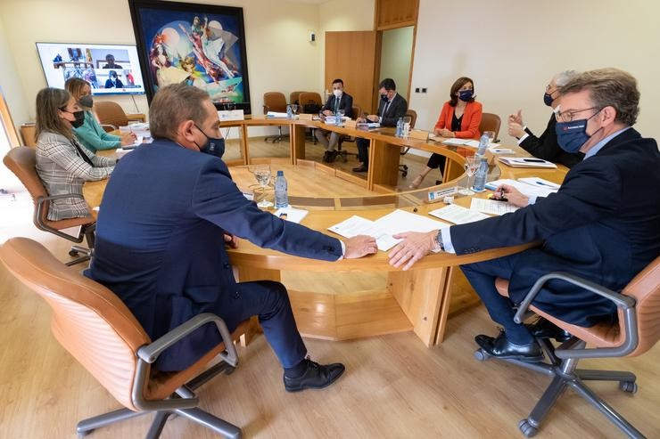 O presidente da Xunta, Alberto Núñez Feijóo, preside a reunión do Consello. DAVID CABEZÓN @ XUNTA DE GALICIA / Europa Press