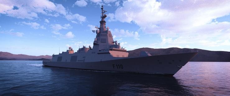 Recreación virtual da futura fragata F-110 para a Armada española que fará Navantia.. NAVANTIA 