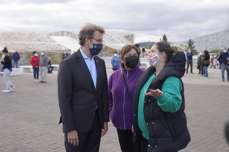 O presidente da Xunta de Galicia, Alberto Nuñez Feijóo, despois de vacinarse contra o Covid-19 na Cidade da Cultura de Santiago, a 4 de maio de 2021, en Santiago de Compostela, A Coruña, Galicia (España).. Álvaro Ballesteros - Europa Press 