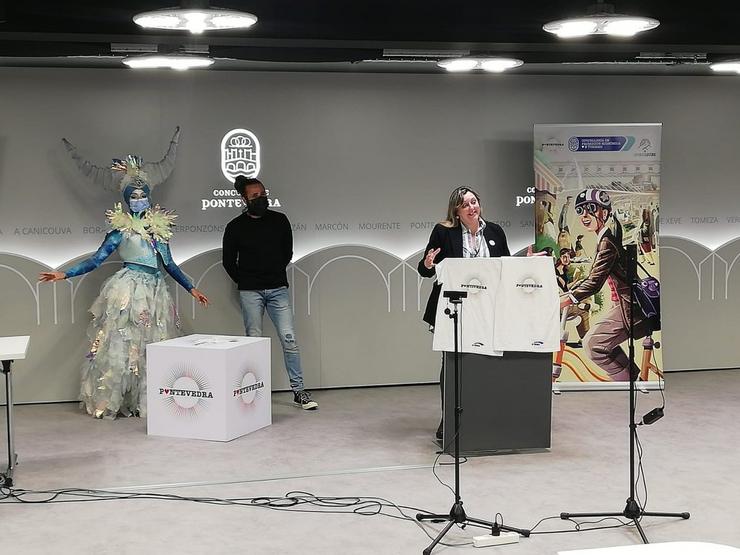 A edil de Turismo de Pontevedra, Yoya Blanco, presentando a campaña que a cidade levará a Fitur / Concello de Pontevedra