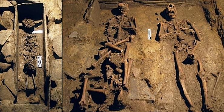 Esqueletos da Idade Media atopados na capela do Pilar da catedral de Lugo 