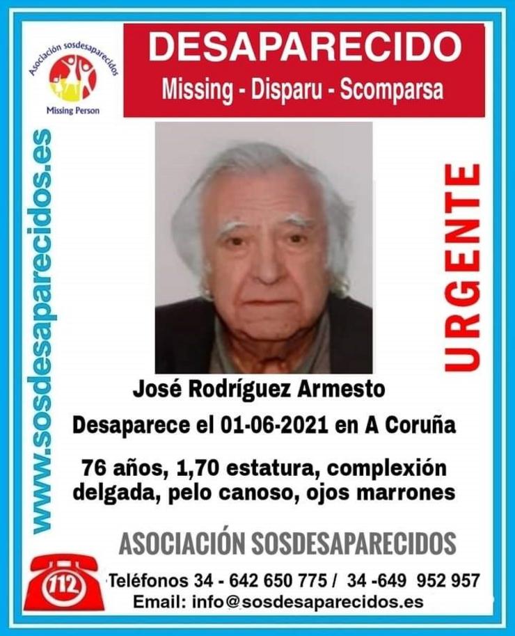 Veciño da Coruña desaparecido. SOS DESAPARECIDOS 